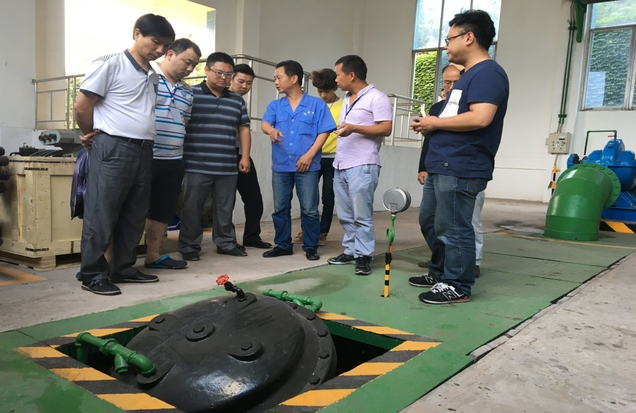 臨港白沙泵站運行工到四水廠 交流學習操作規程