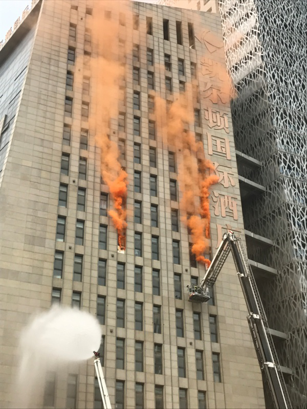 清源水務全力配合響應市政府開展高層建筑消防應急演練