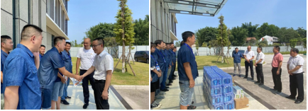 公服集團黨委書記、董事長楊中才一行到清源水務(wù)公司開展“夏送清涼”慰問活動